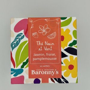 THÉ NOIR ET VERT JASMIN FRAISE PAMPLEMOUSSE BARONNY&rsquo;S